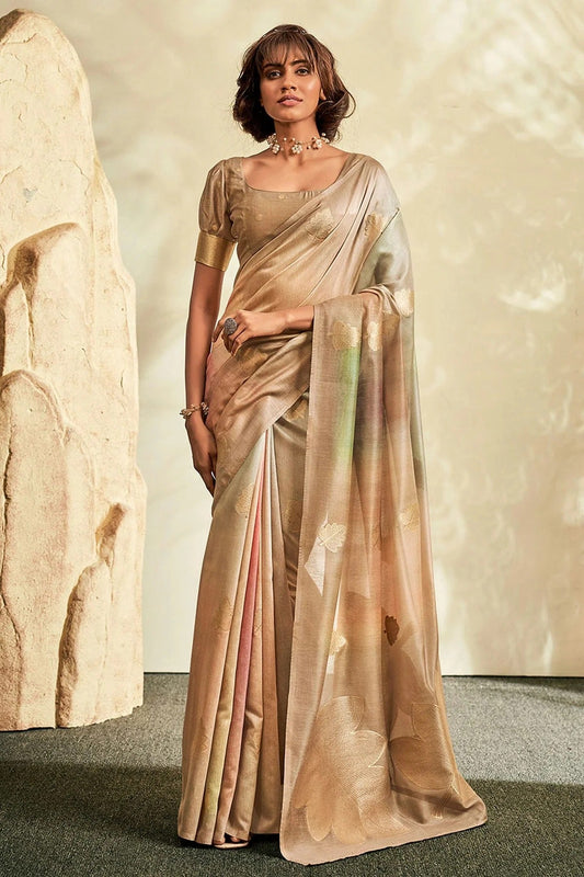 Beige Handloom Khadi Saree NCSD11112572