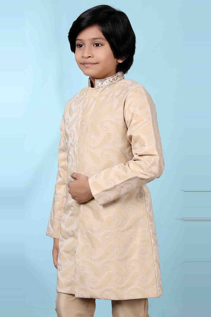 Beige Handloom Silk Jacket  NCBW10710728