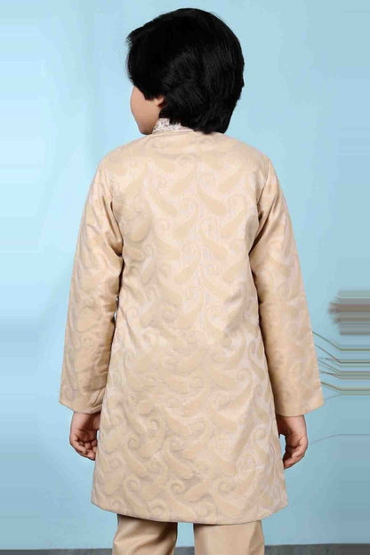 Beige Handloom Silk Jacket  NCBW10710728