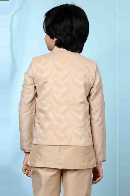 Beige Handloom Silk Jacket  NCBW10710735