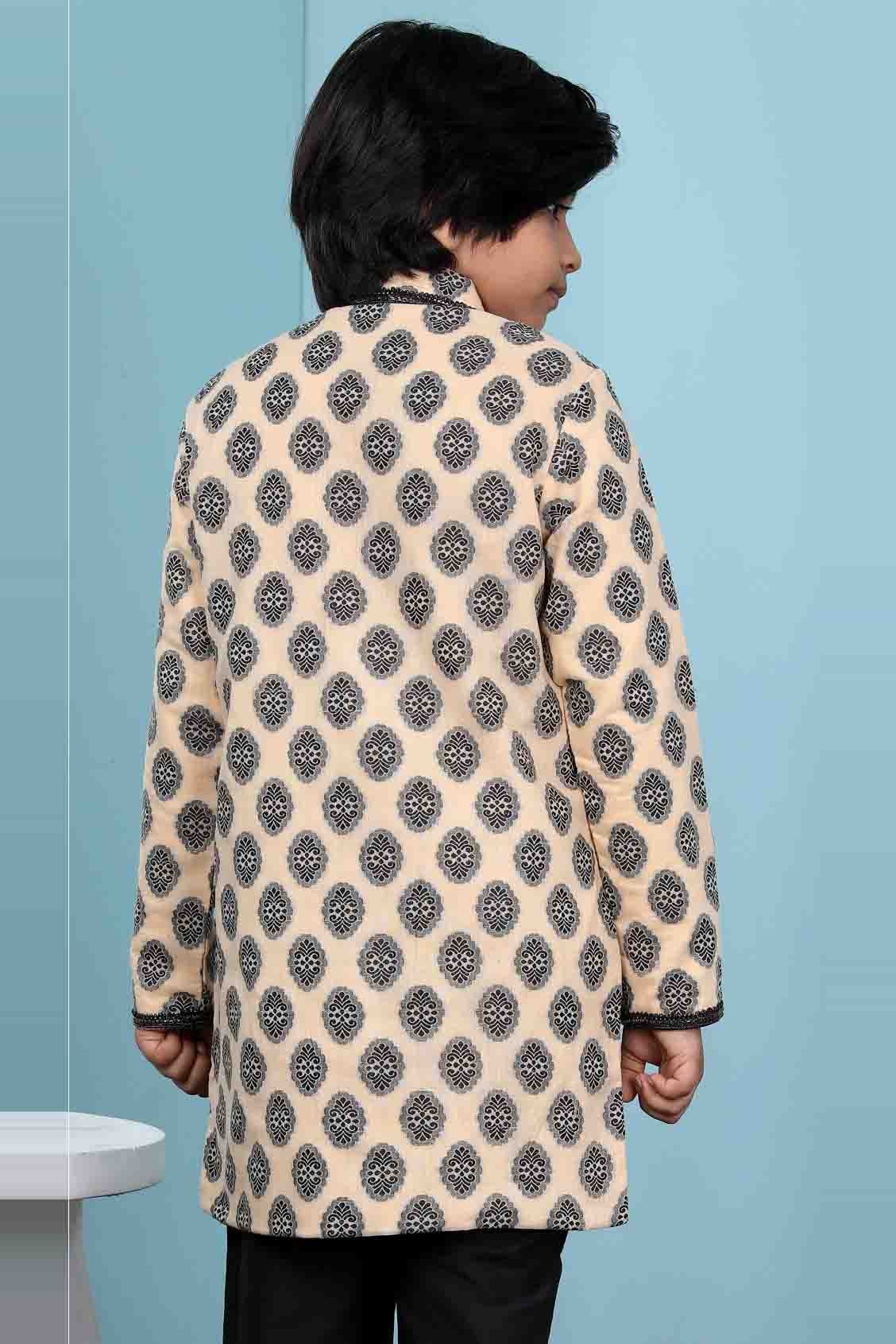 Beige Handloom Silk Jacket  NCBW10710746