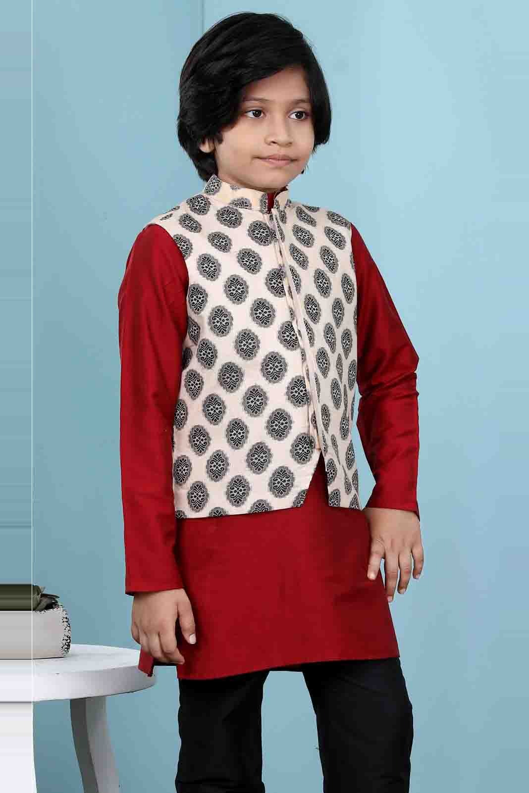 Beige Handloom Silk Jacket  NCBW10710747