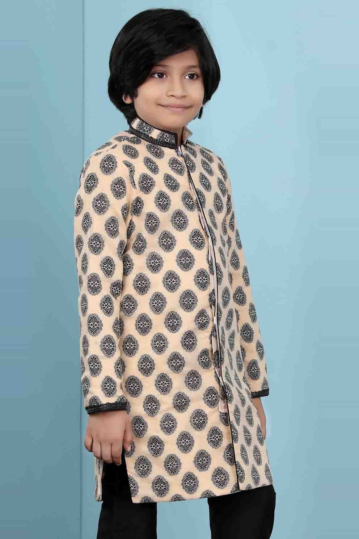 Beige Handloom Silk Jacket  NCBW10710748