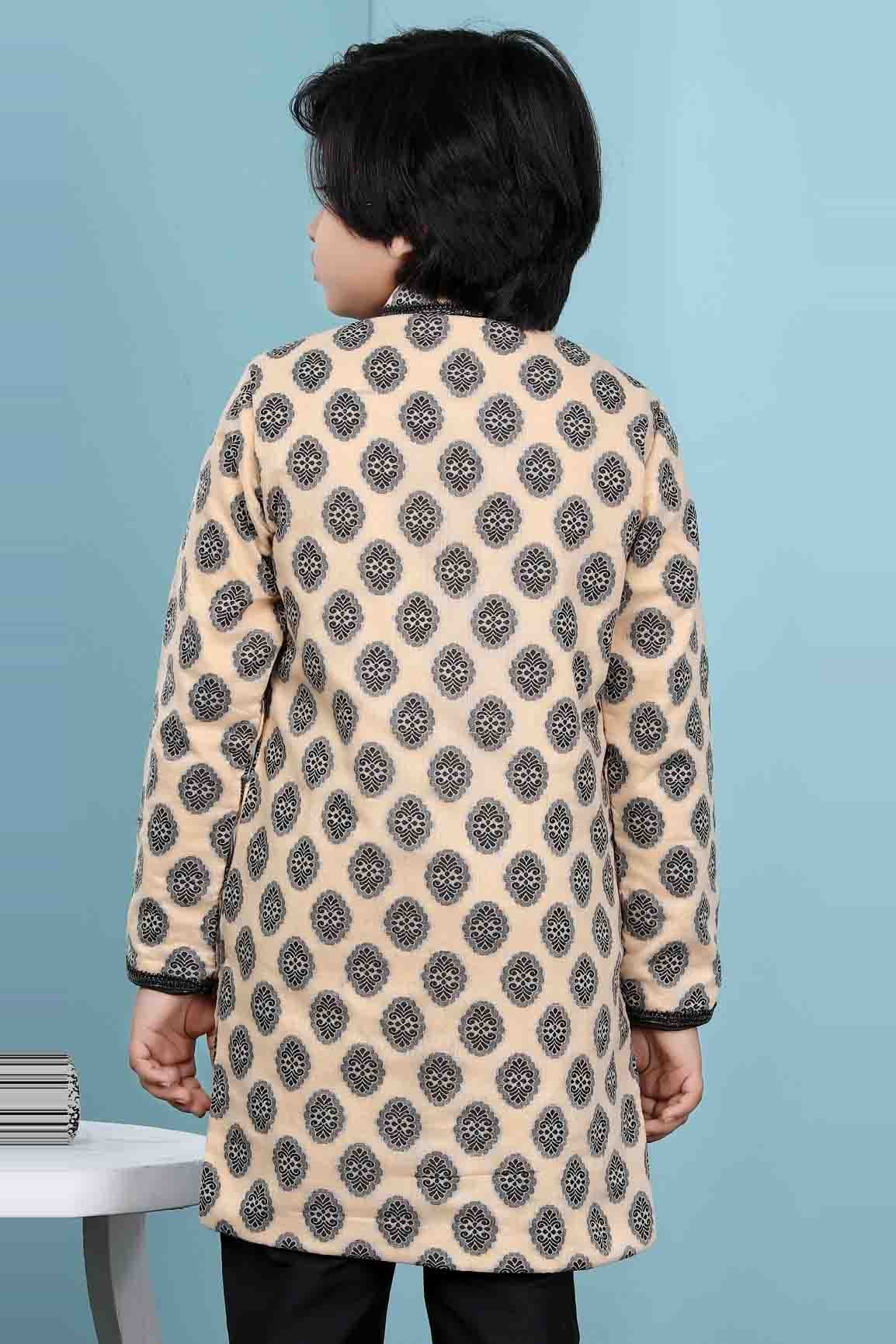 Beige Handloom Silk Jacket  NCBW10710748