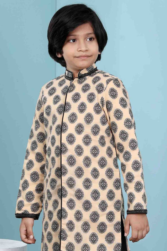Beige Handloom Silk Jacket NCBW10710748