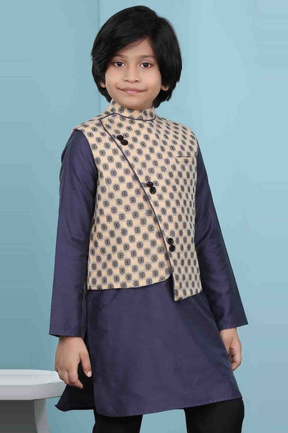 Beige Handloom Silk Jacket  NCBW10710751