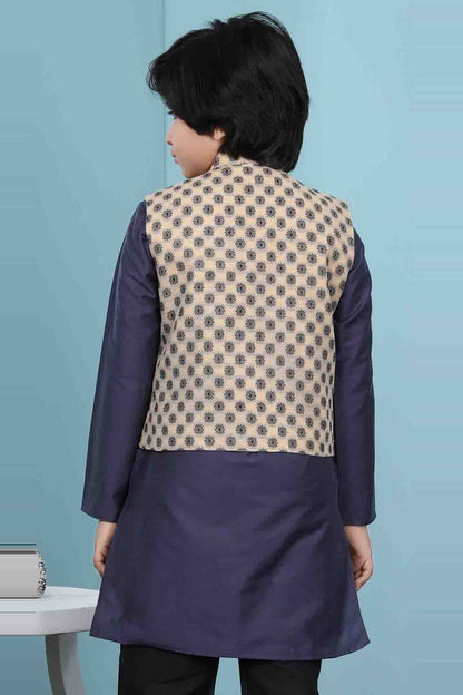 Beige Handloom Silk Jacket  NCBW10710751