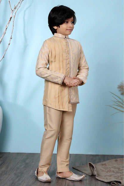 Beige Handloom Silk Kurta Pajama NCBW10710675