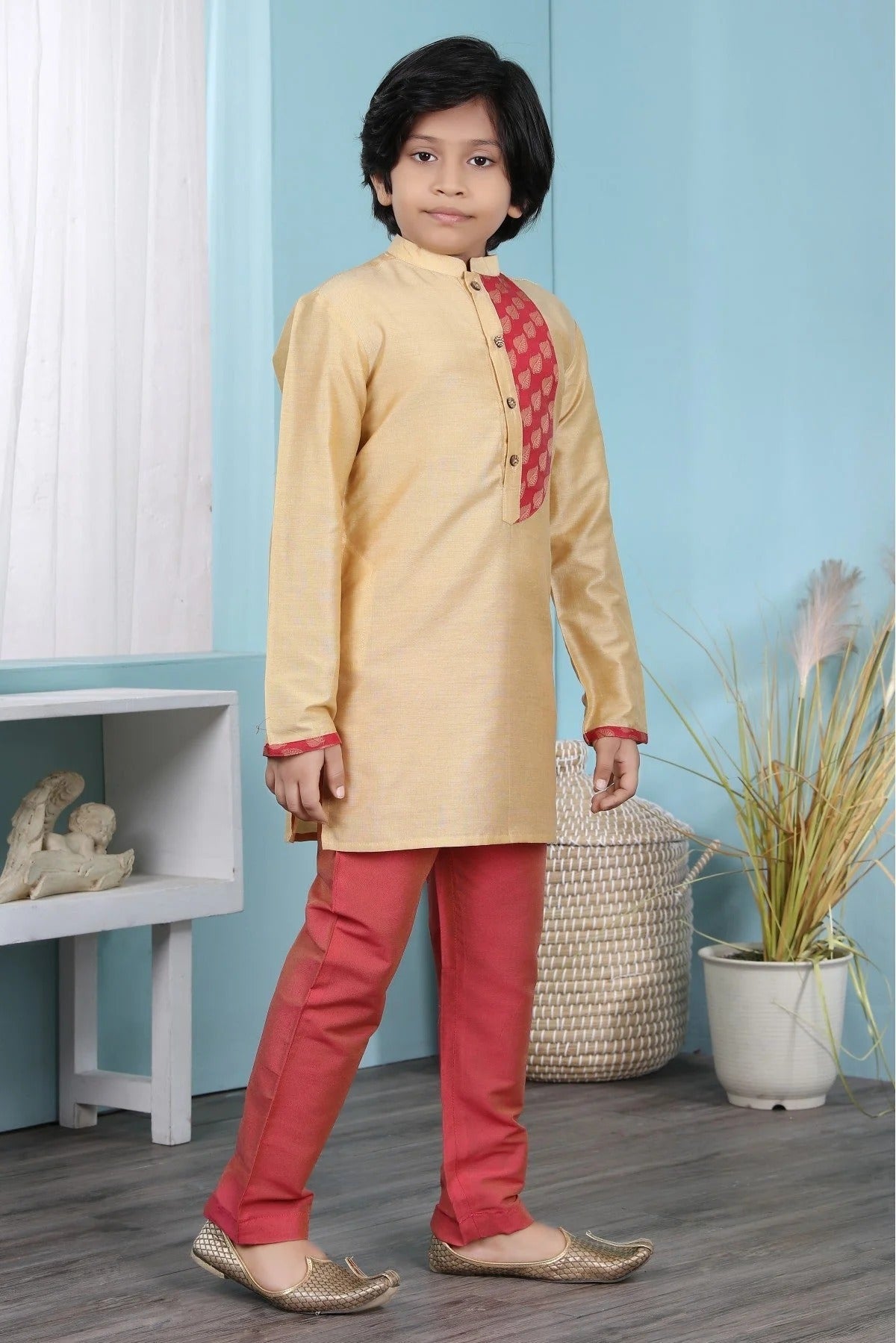 Beige Handloom Silk Sherwani NCBW10710670