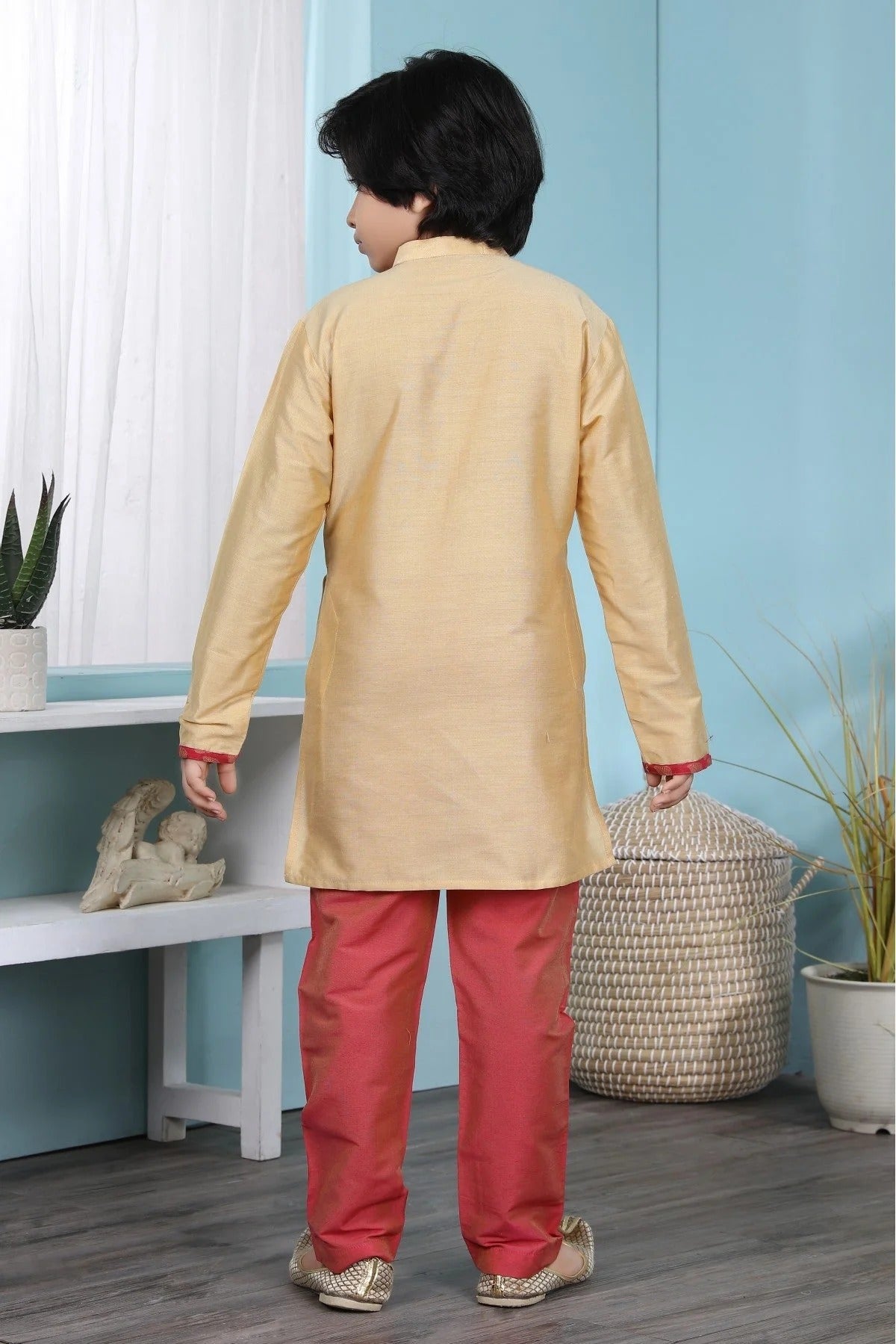 Beige Handloom Silk Sherwani NCBW10710670