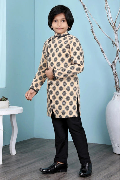 Beige Handloom Silk Sherwani NCBW10710686