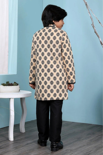 Beige Handloom Silk Sherwani NCBW10710686