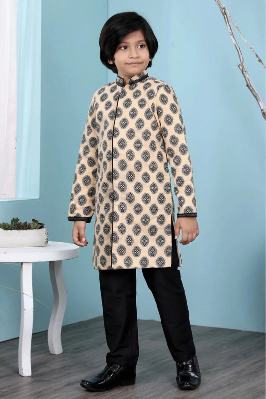 Beige Handloom Silk Sherwani NCBW10710688