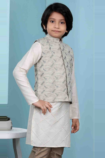 Beige Jacquard Jacket  NCBW10710754