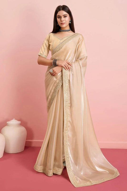 Beige Jimmy Choo Saree NCSD11112453