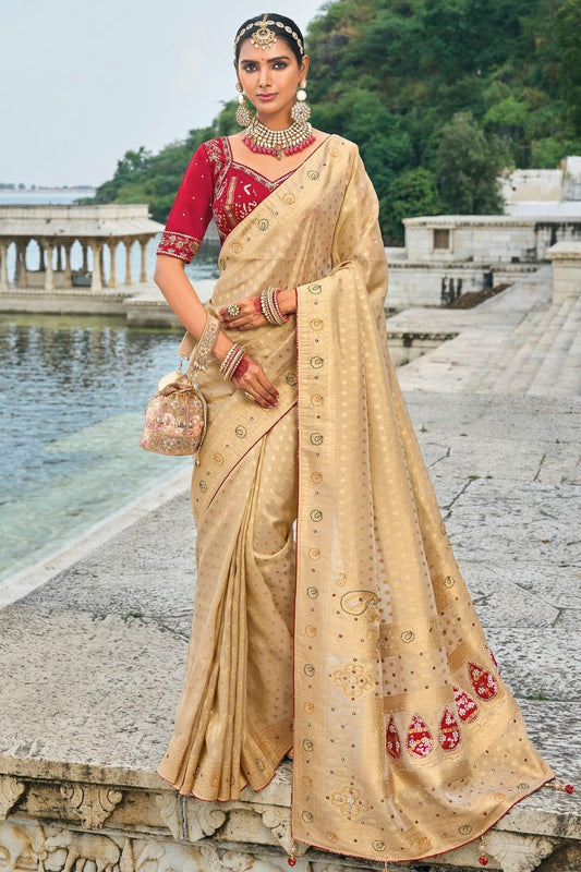 Beige Kanjivaram Silk Designer Saree NCSD11111775