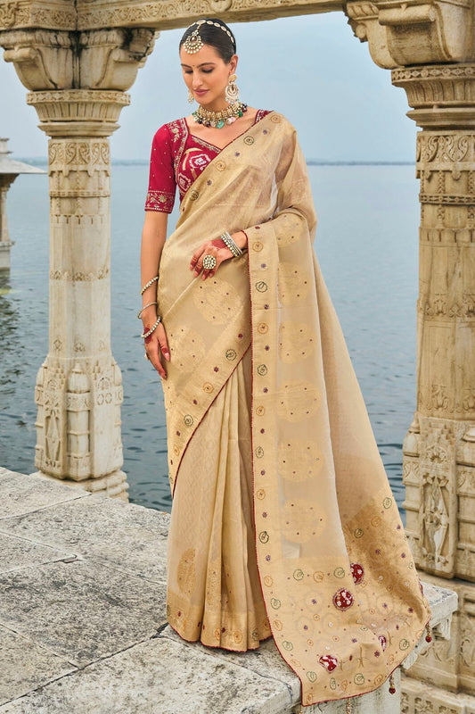 Beige Kanjivaram Silk Designer Saree NCSD11111779