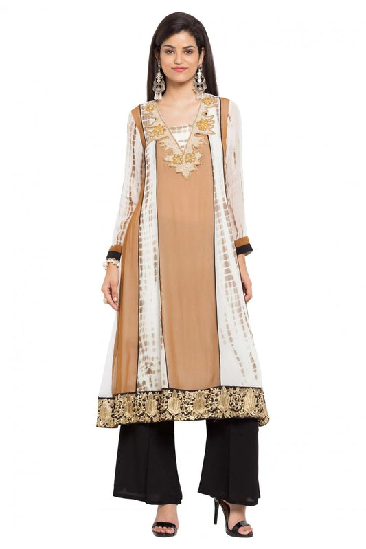 Beige Plus Size Cotton Kurti NCKR10710176