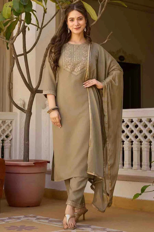 Beige Rayon Stitched Pant Style Suit NCSS11110220