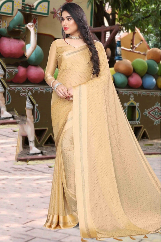 Beige Satin Designer Saree NCSD11210687