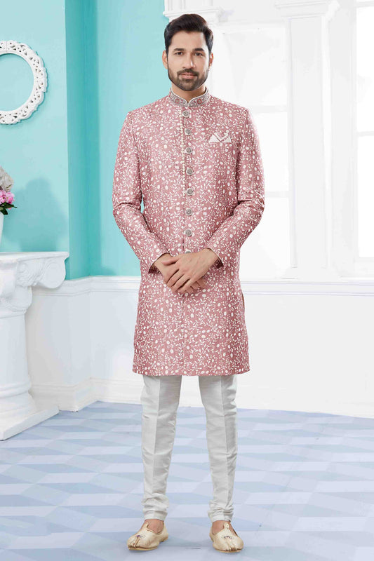 Beige SherwaniIn Silk NCSH10410520