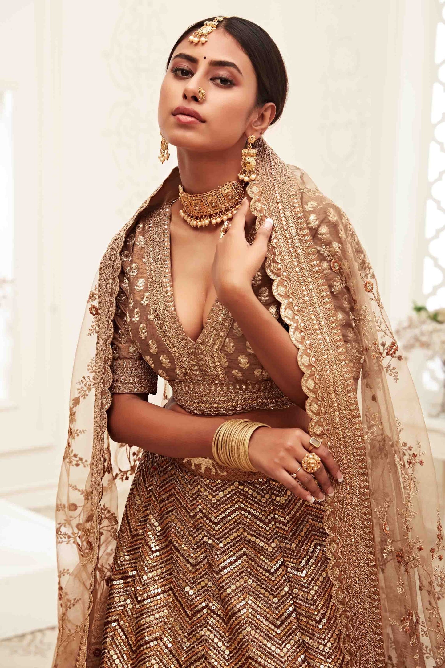Beige Silk Designer Lehenga Choli NCLC10110376