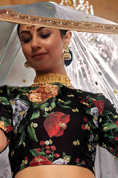 Black Art Silk Designer Lehenga Choli NCLC12410136
