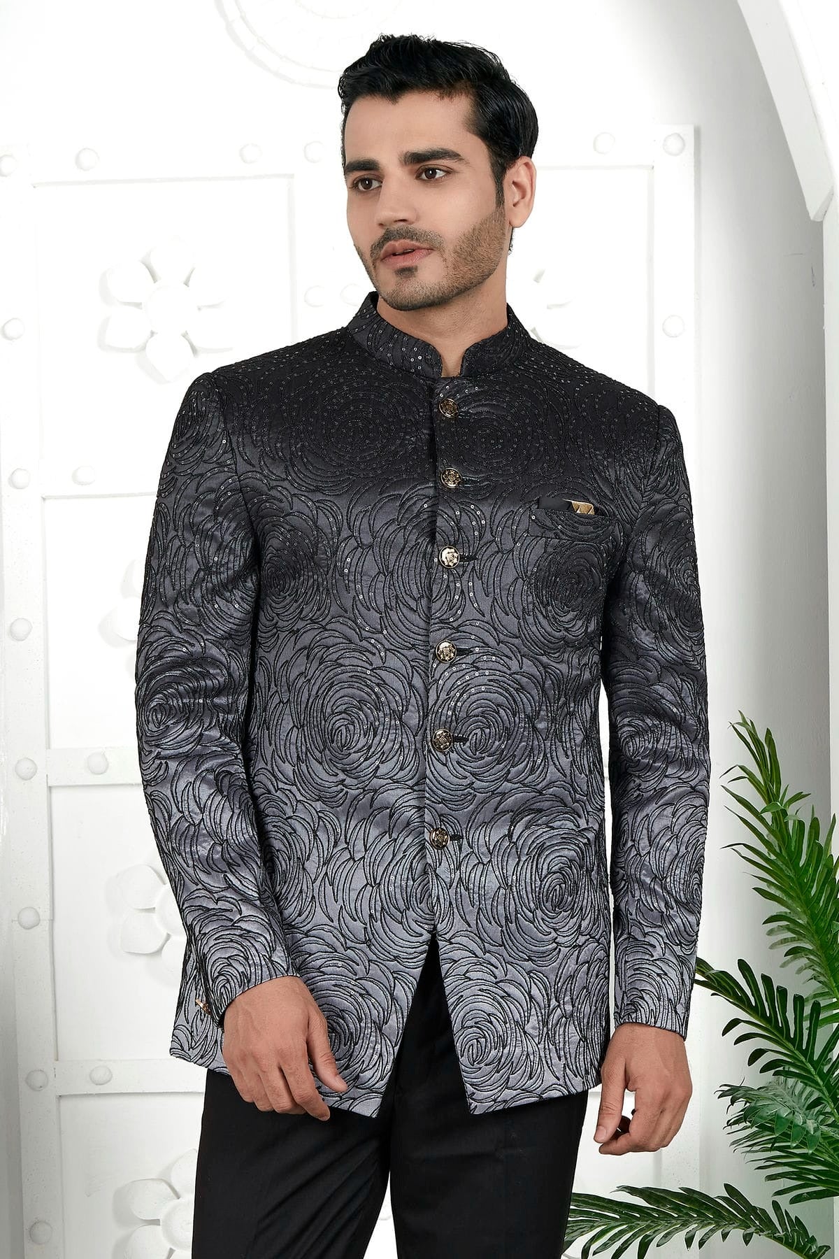 Black Art Silk Jodhpuri Jacket  NCJP12310262