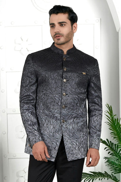 Black Art Silk Jodhpuri Jacket  NCJP12310262