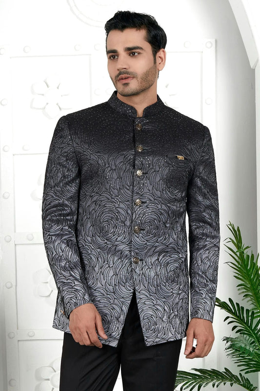 Black Art Silk Jodhpuri Jacket  NCJP12310262