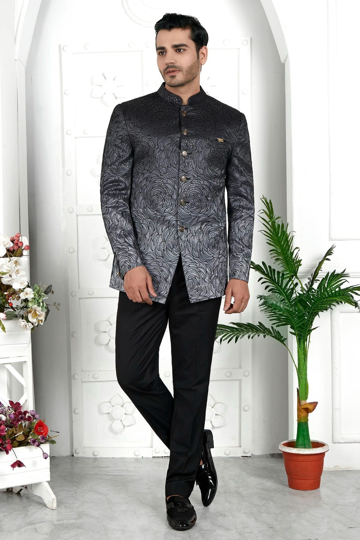 Black Art Silk Jodhpuri Jacket NCJP12310262