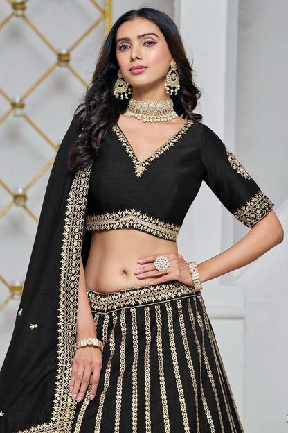 Black Art Silk Lehenga Choli NCLC10510167