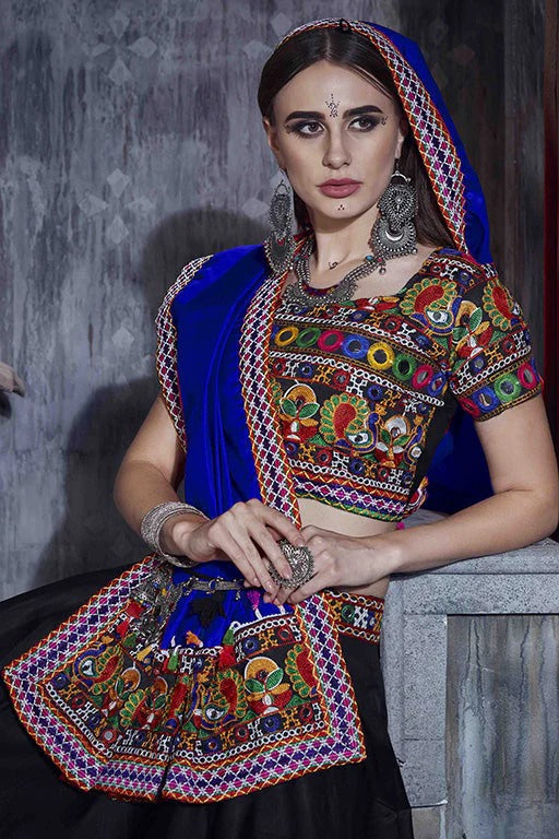 Black Art Silk Navratri Lehenga Choli NCLC12410104
