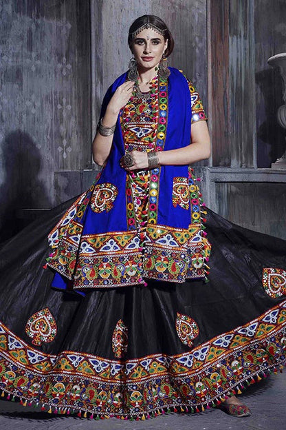 Black Art Silk Navratri Lehenga Choli NCLC12410112