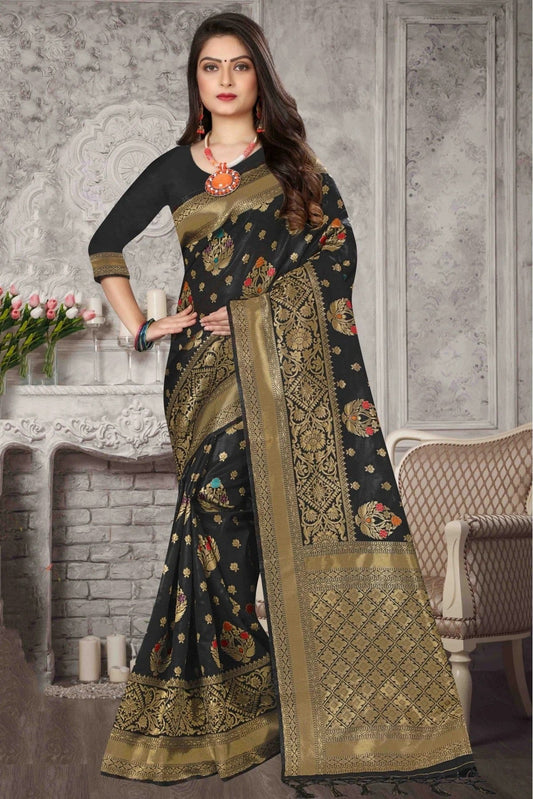 Black Banarasi Art Silk Traditional Saree NCSD11210755-10