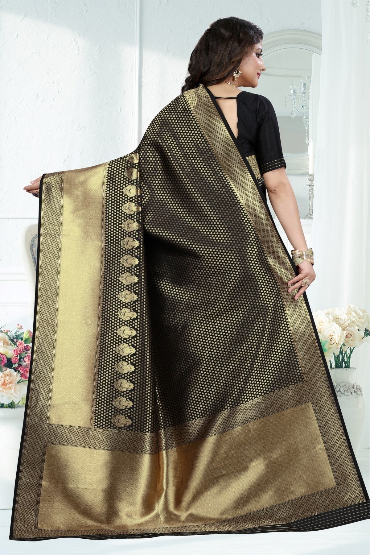 Black Banarasi Art Silk Woven Saree NCSD11210796