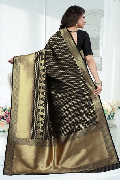 Black Banarasi Art Silk Woven Saree NCSD11210796