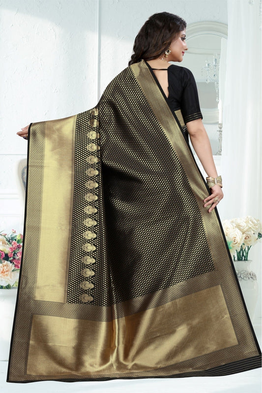 Black Banarasi Art Silk Woven Saree NCSD11210796