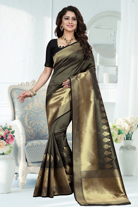 Black Banarasi Art Silk Woven Saree NCSD11210796