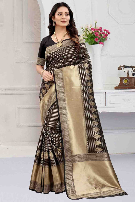 Black Banarasi Art Silk Woven Saree NCSD11210837