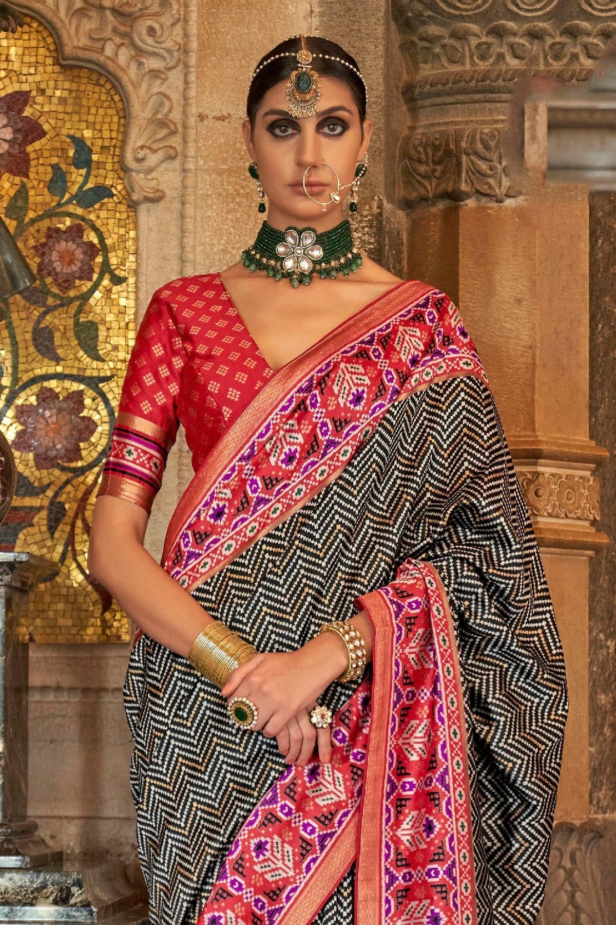 Black Banarasi Silk Saree NCSD11112475