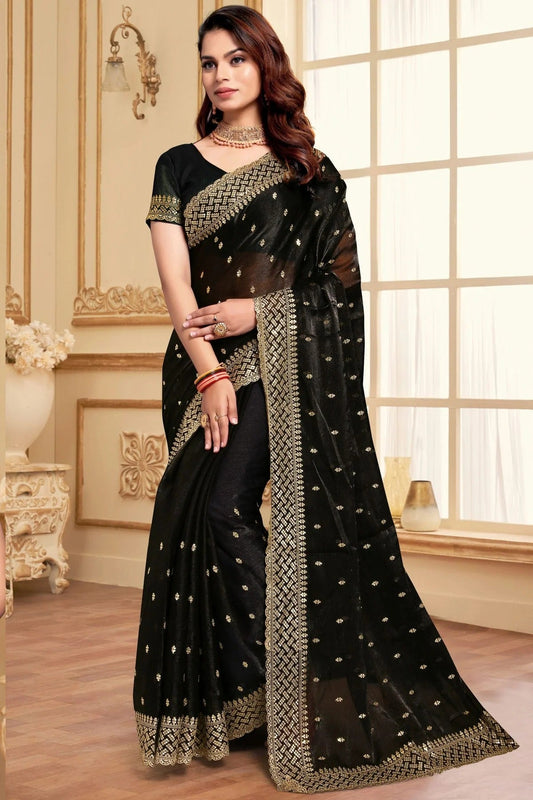 Black Burberry Silk Designer Saree NCSD11210263