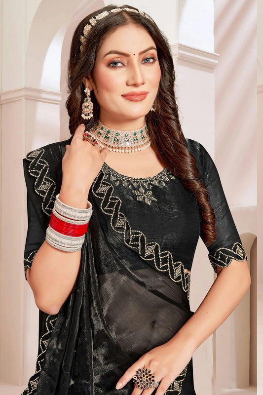 Black Burberry Silk Designer Saree NCSD11210271