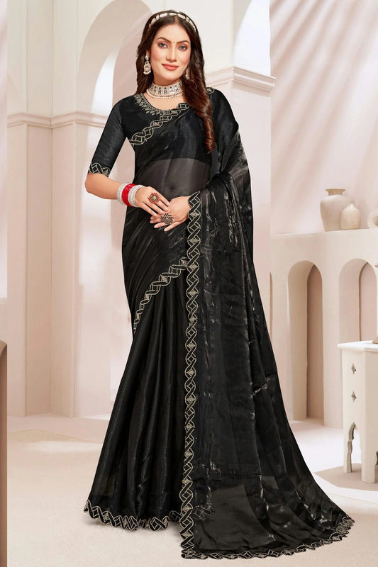 Black Burberry Silk Designer Saree NCSD11210271