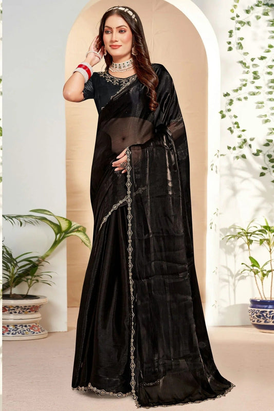 Black Burberry Silk Designer Saree NCSD11210281