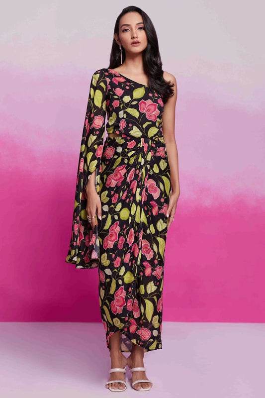 Black Chinon Silk Dress  NCTP10810140
