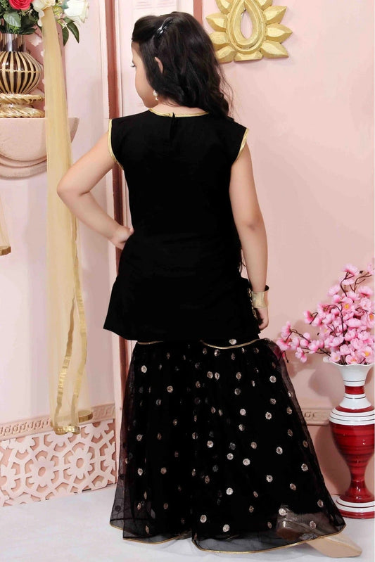 Black Cotton Silk Party Wear Sharara Suit NCGW10710778