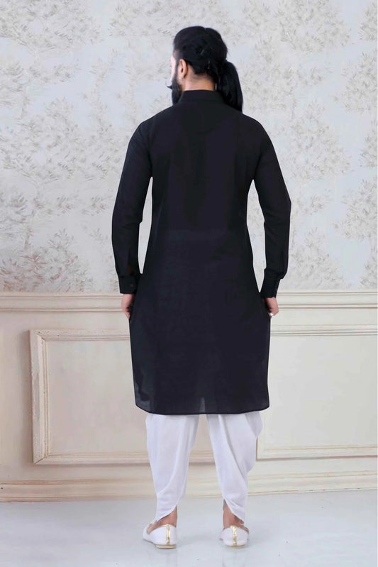 Black Cotton Festival Wear Dhoti Kurta  NCKP11310138