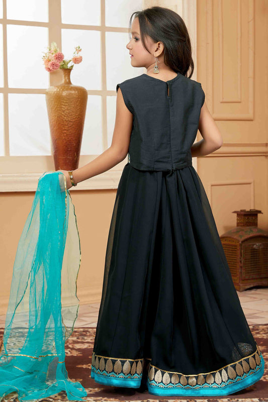 Black Faux Georgette Lehenga Choli NCGW10710816