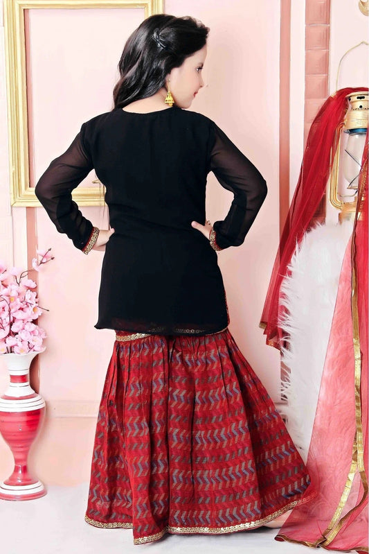 Black Faux Georgette Party Wear Sharara Suit NCGW10710773